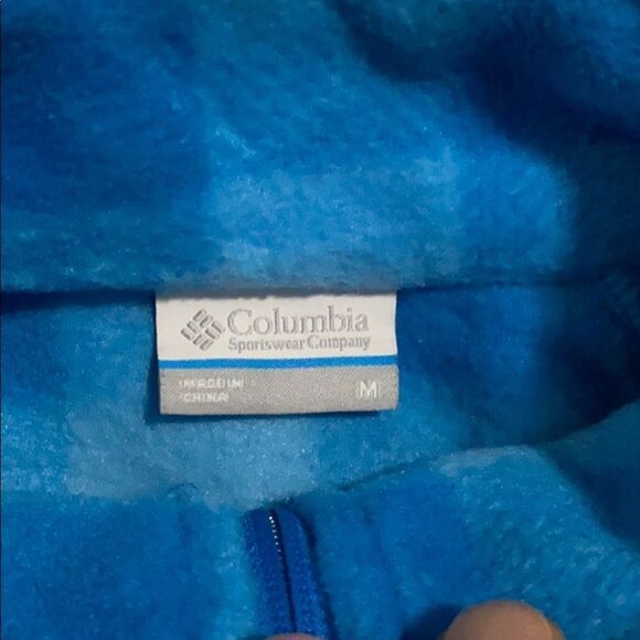 Columbia Fleece Jacket size M EUC blue checkered - Picture 5 of 7